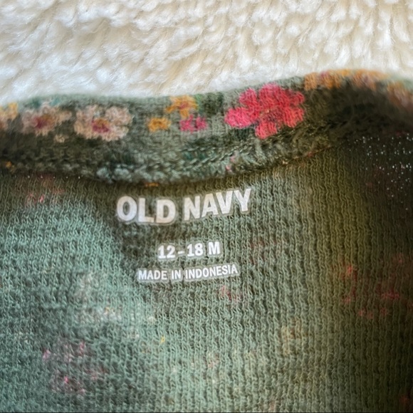 Thermal-knit dress with floral print 12-18 months - Picture 2 of 3